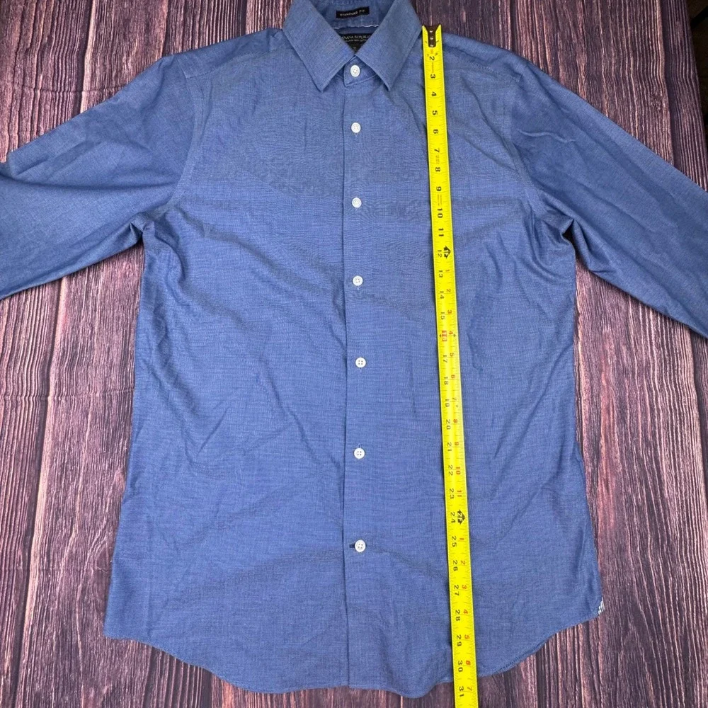 Banana Republic Dress Shirt M Blue Cotton Professional Standard Fit Button Down